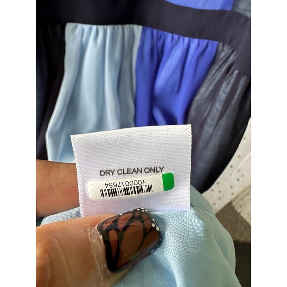 Modcloth Peachy Queen Color Block Stripe Hi Low Chiffon Flowy Fairy Dress L - Picture 7 of 7